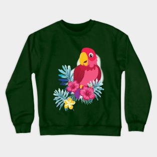 Lovely Parrot Print Crewneck Sweatshirt